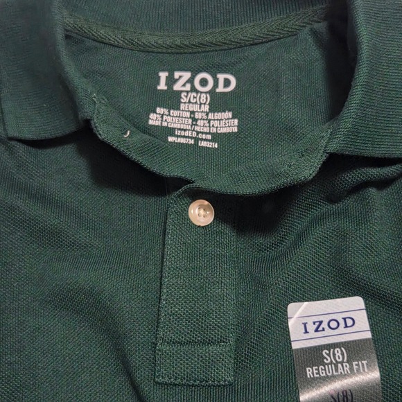 IZOD Kids Boys S(8) Regular Fit Short Sleeve Polo Shirts Green Black NWT - Picture 2 of 10